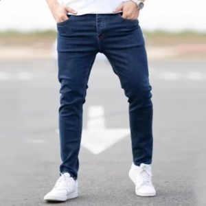 spring mens black blue pants pure color stretch jeans street casual slim fit trousers male vintage wash skinny jeans for men