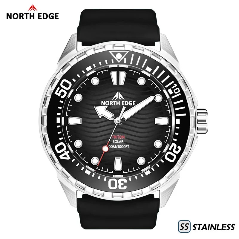 north edge triton ti titanium stainless solar powered diving watch north edge triton ti titanium stainless solar powered diving watch