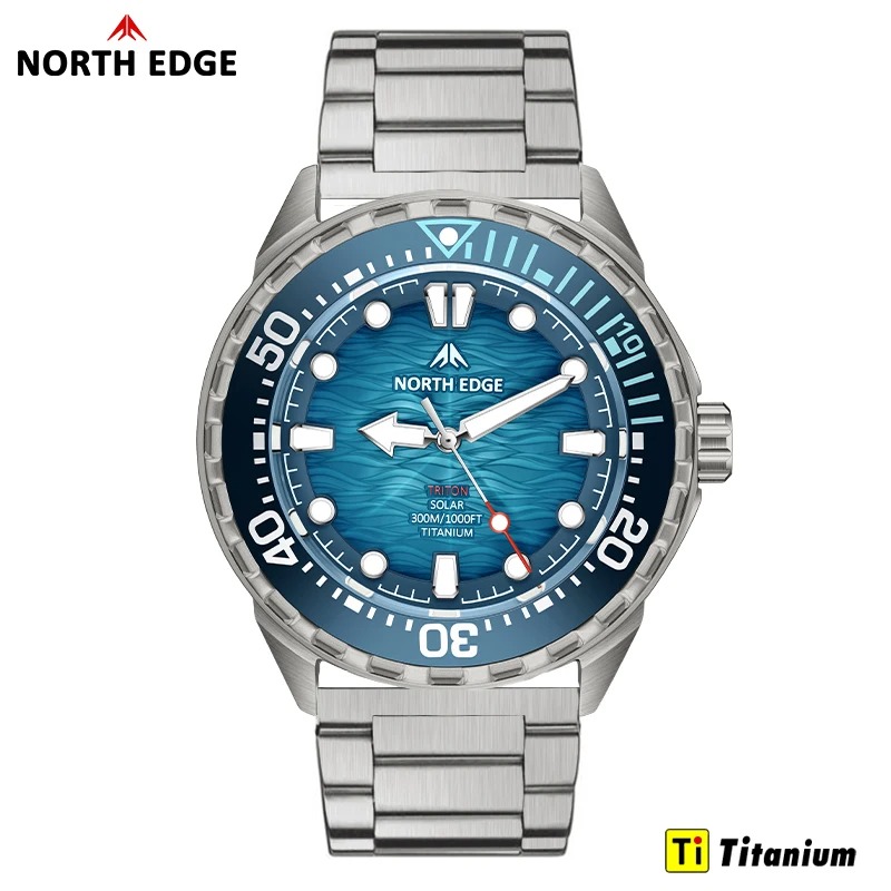 north edge triton ti titanium stainless solar powered diving watch north edge triton ti titanium stainless solar powered diving watch